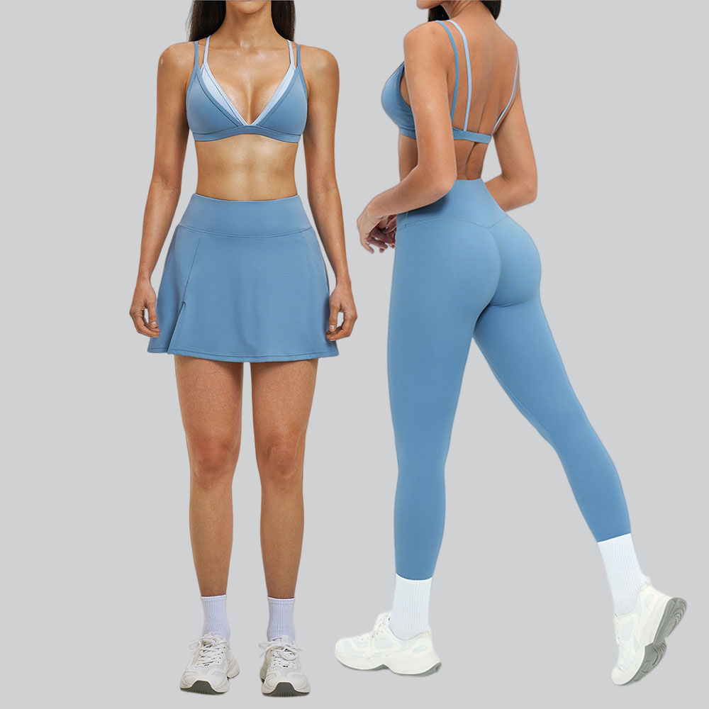Table Tennis Jacket - 2PCS Set Yoga Wanita, Bra Olahraga