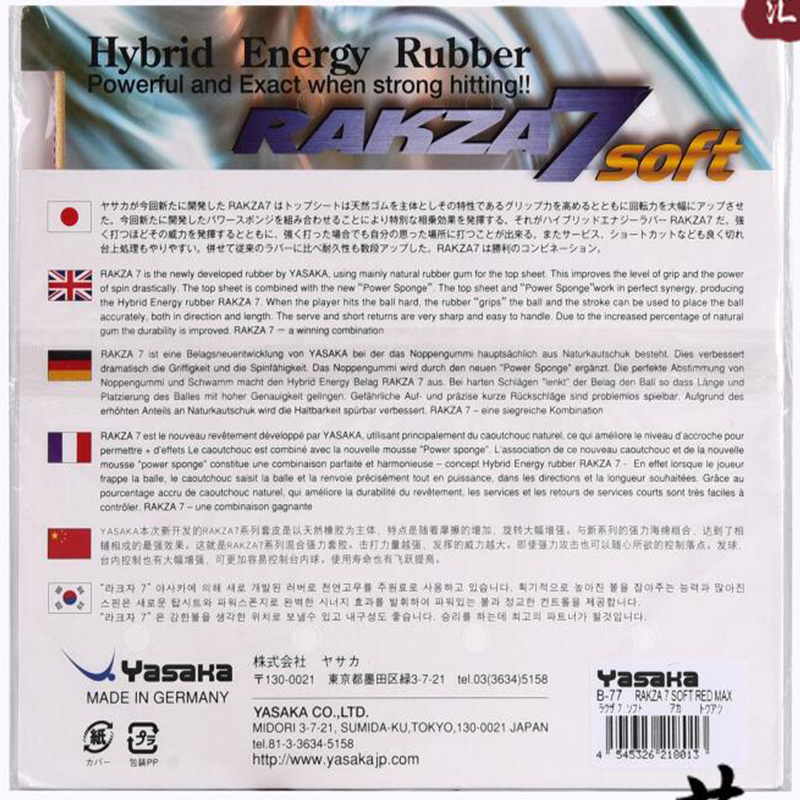 Asli Yasaka Rakza 7 Soft (B-77 - Table Tennis Association ulasan dan harga